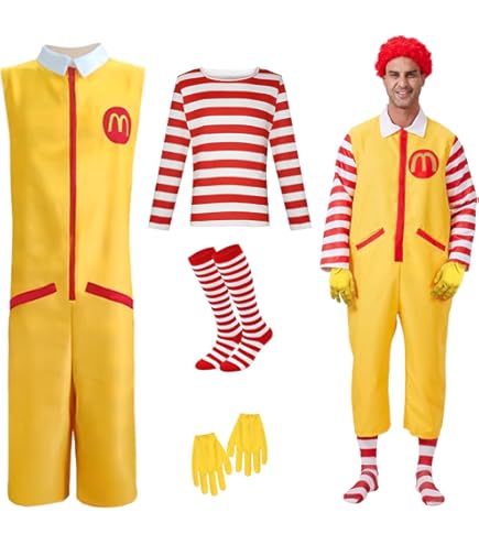 マクドナルド　コスチューム　XL ハイカットブーツ　カツラ　手袋 マクドナルド コスチューム XL ハイカットブーツ カツラ 手袋